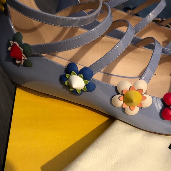 FENDI sz10/40 ballerina flowered flats - Picture 2 of 7